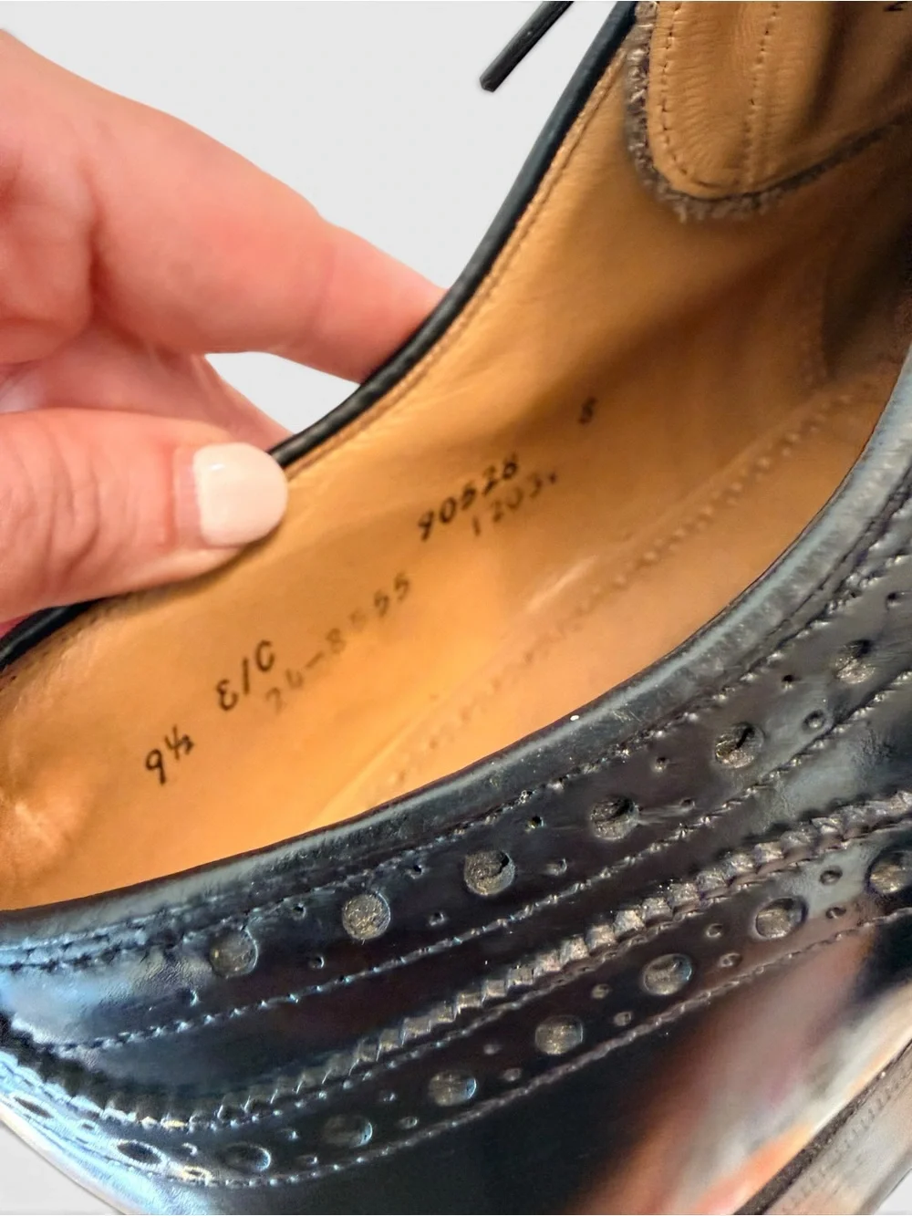 Johnston & Murphy Men’s 9.5 C Black Leather Wingtip Oxford Dress Shoes Brogue
